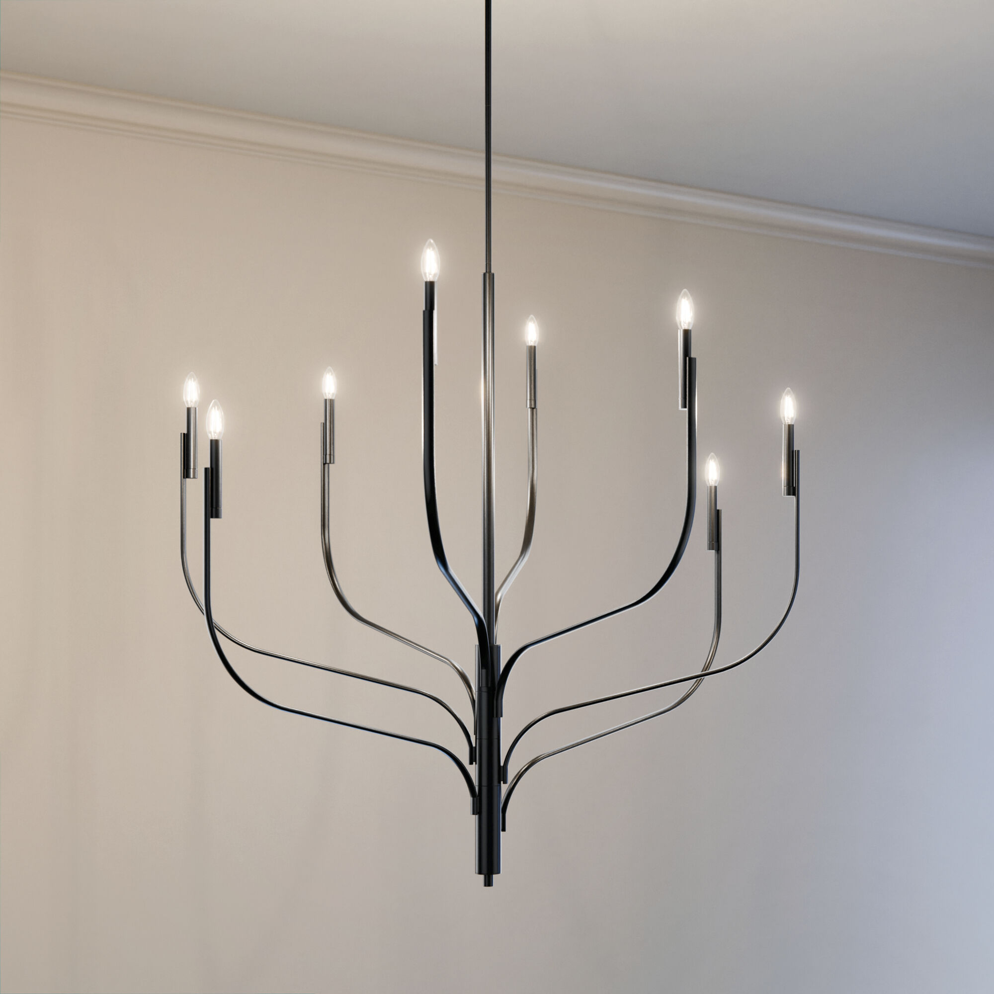 Livadia 8 Light Black Chandelier Ceiling Light, 1 Tier Large